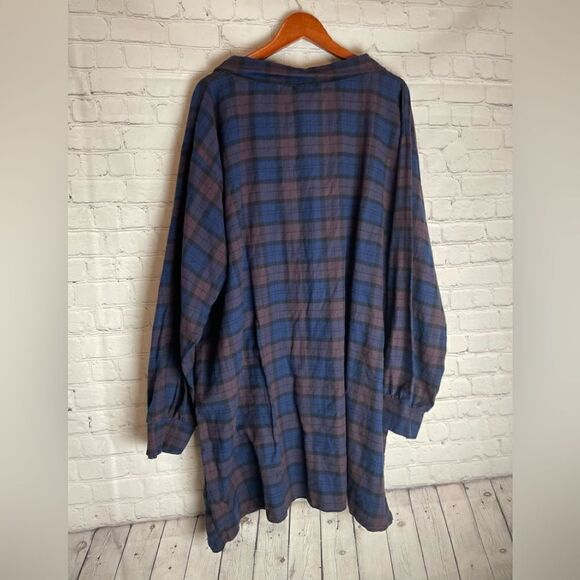 Prettylittlething Plus Purple Oversized Check Shirt Dress Size 20 - Picture 11 of 12